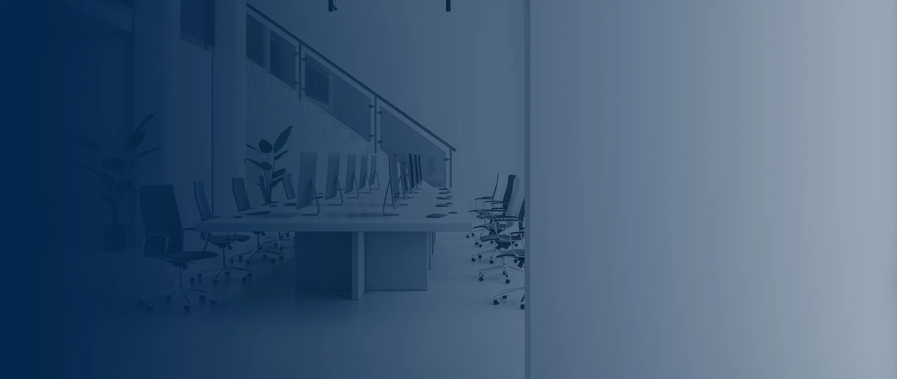 A sleek, modern corporate office workspace, representing the DEWS (DIFC Employee Workplace Savings) plan and professional corporate financial solutions provided by National Bonds.
