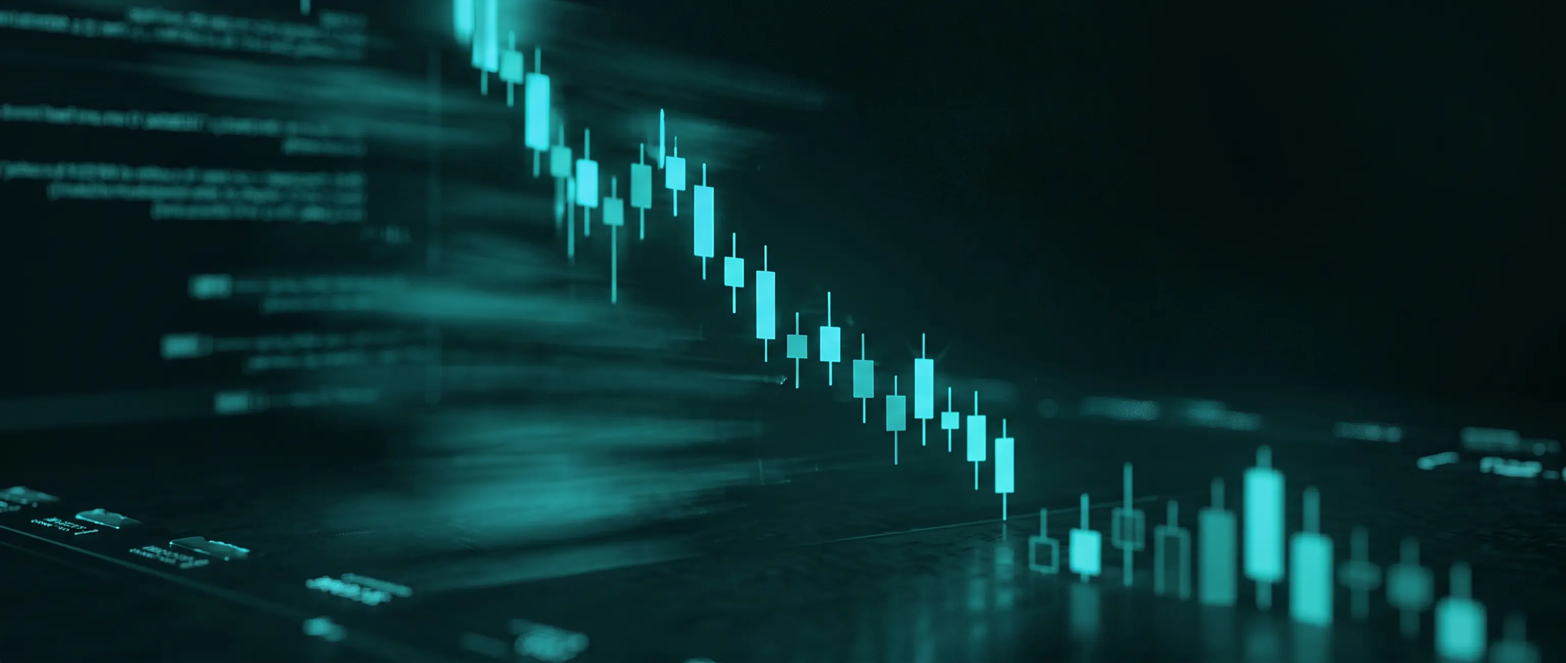 A glowing digital financial candlestick chart displaying market trends, representing smart investments and the adaptable Flexi Term savings plan by National Bonds.
